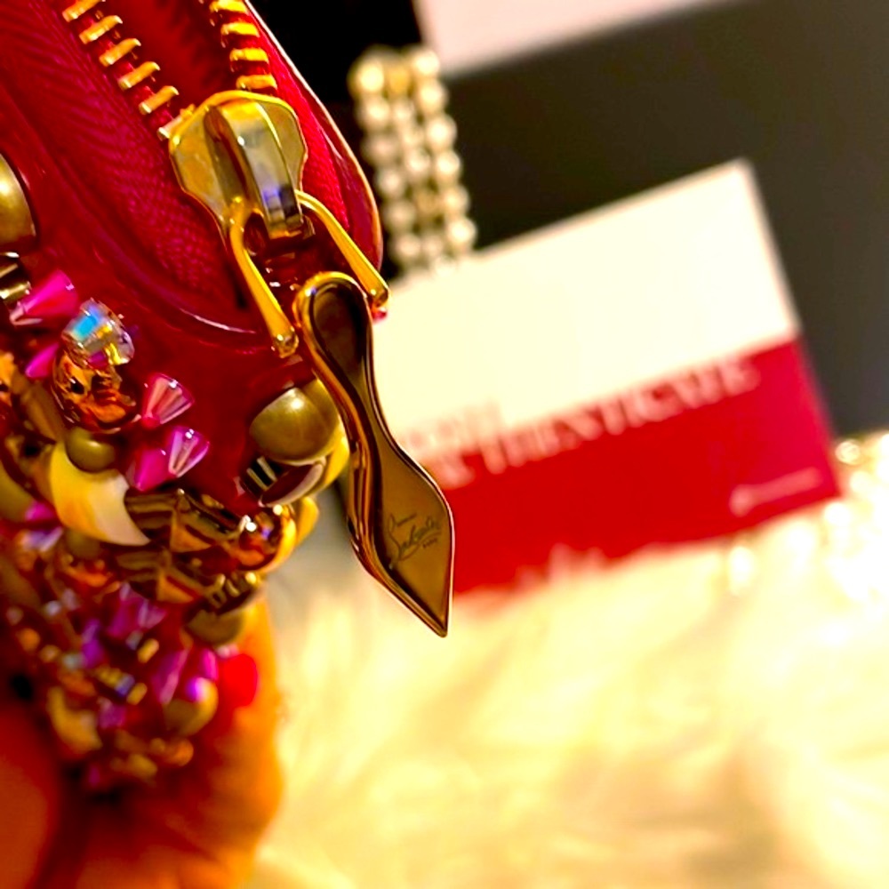 NWOT 💗Authentic 💗Christian Louboutin• Pannettone Studded Wallet - Picture 13 of 17